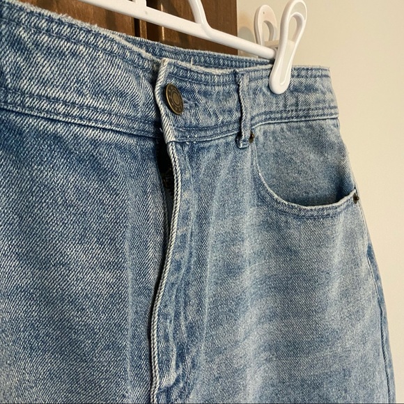 Popsugar Y2K Style High Waist Frayed Hem Denim Jean Mini Skirt Size 12 - Picture 4 of 8